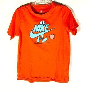 NIKE Boys Large Orange T Shirt Short Sleeve Athletic Tee
